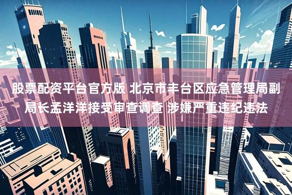 股票配资平台官方版 北京市丰台区应急管理局副局长孟洋洋接受审查调查 涉嫌严重违纪违法